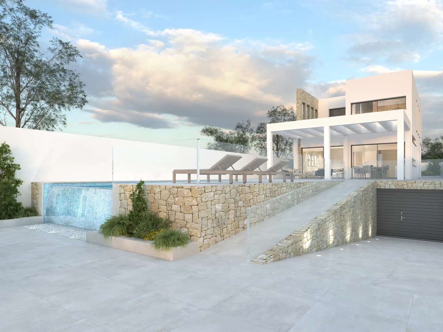 Render de vivienda unifamiliar en Valencia con piscina